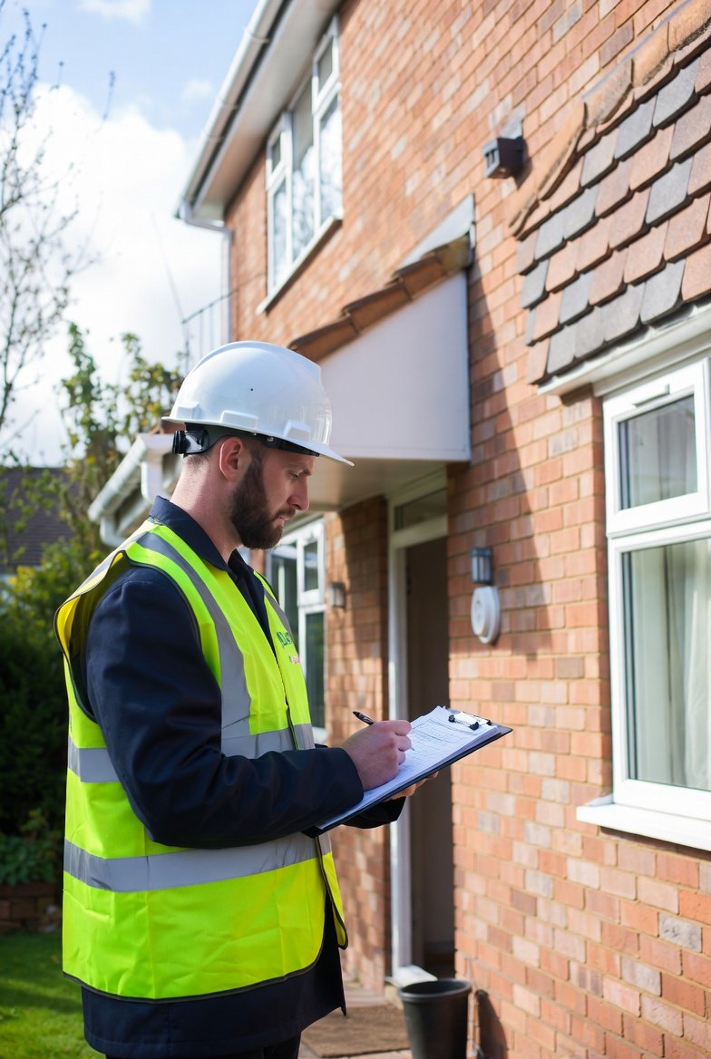 UKAS certified asbestos surveyor conducting inspection